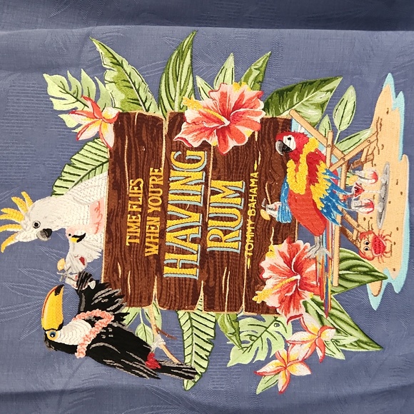 Tommy Bahama Navy Tropical Parrot Shirt - Picture 9 of 9